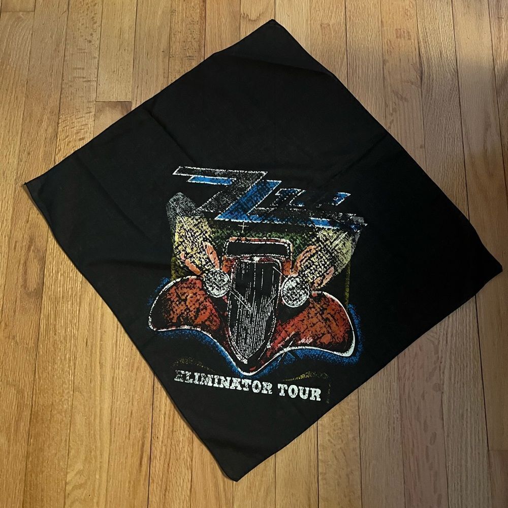 Black ZZ Top Eliminator Tour Bandana VTG